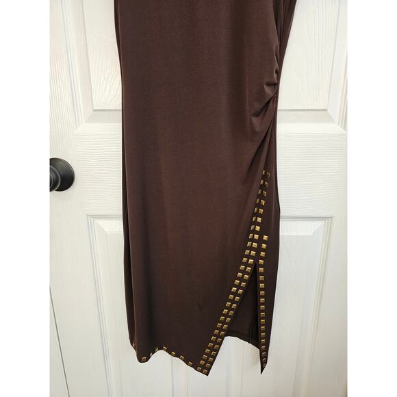 NWT MICHAEL Michael Kors Studded Trim Asymmetrical Sheath Dress Size S - Picture 5 of 6